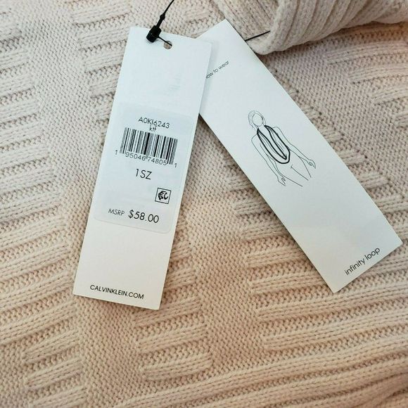 Light Pink Calvin Klein Infinity Scarf Wrap NWT - Picture 4 of 5